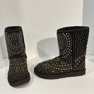 UGG & Jimmy Choo Black Studded Sheepskin Boots